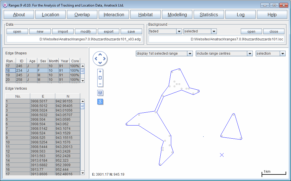 Screenshot of concave polygons within Ranges